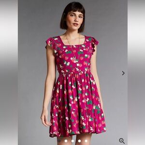 NWT Pixar Lotso Berry Pink Dress with Bear and Floral Pattern‎